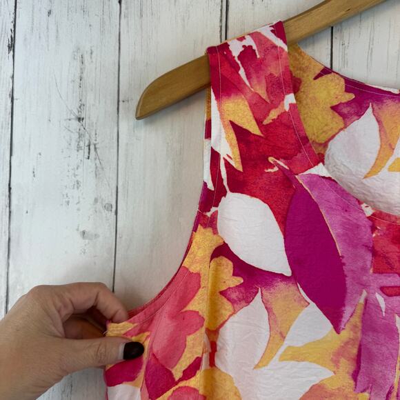 Escape by Habitat Guava Tropical Pink Sleeveless Tank Shift Dress Size Medium - Picture 4 of 12